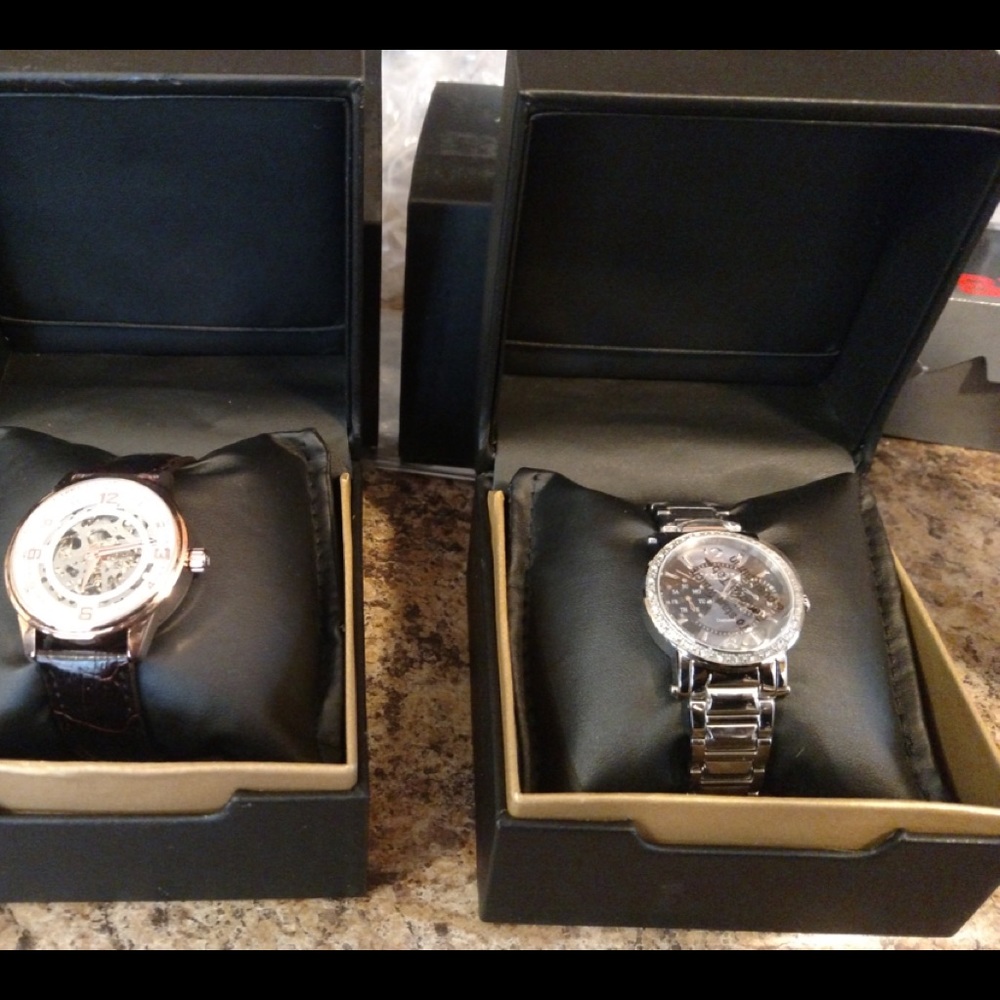 His and hers Diamond bezel set